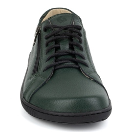 Olivier Chaussures minimalistes en cuir pieds nus pour femmes modèle 1243 vert 3