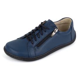 Olivier Chaussures minimalistes en cuir pieds nus pour femme modèle 1243, bleu marine 1