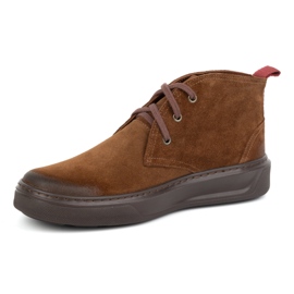 Chaussures en cuir Chukka pour hommes KAMPOL 109/804 Sw marron brun 1
