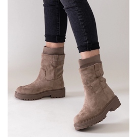 Bottines à enfiler beiges avec chaussette Ralia 1