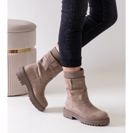 Bottines à enfiler beiges avec chaussette Ralia 2
