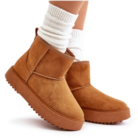 Bottes de neige à plateforme pour femmes en daim écologique Camel Atteria brun 11