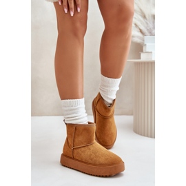 Bottes de neige à plateforme pour femmes en daim écologique Camel Atteria brun 4