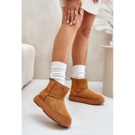 Bottes de neige à plateforme pour femmes en daim écologique Camel Atteria brun 3