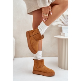 Bottes de neige à plateforme pour femmes en daim écologique Camel Atteria brun 7