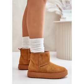 Bottes de neige à plateforme pour femmes en daim écologique Camel Atteria brun 8