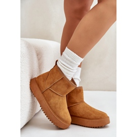 Bottes de neige à plateforme pour femmes en daim écologique Camel Atteria brun 9