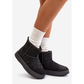 Bottes de neige à plateforme pour femmes en suède écologique, noir Atteria 1