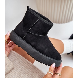 Bottes de neige à plateforme pour femmes en suède écologique, noir Atteria 2