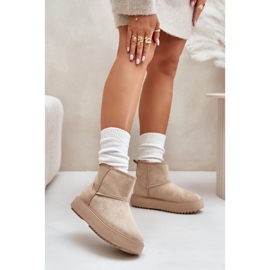 Bottes de neige à plateforme pour femmes en suède écologique Beige Atteria 2