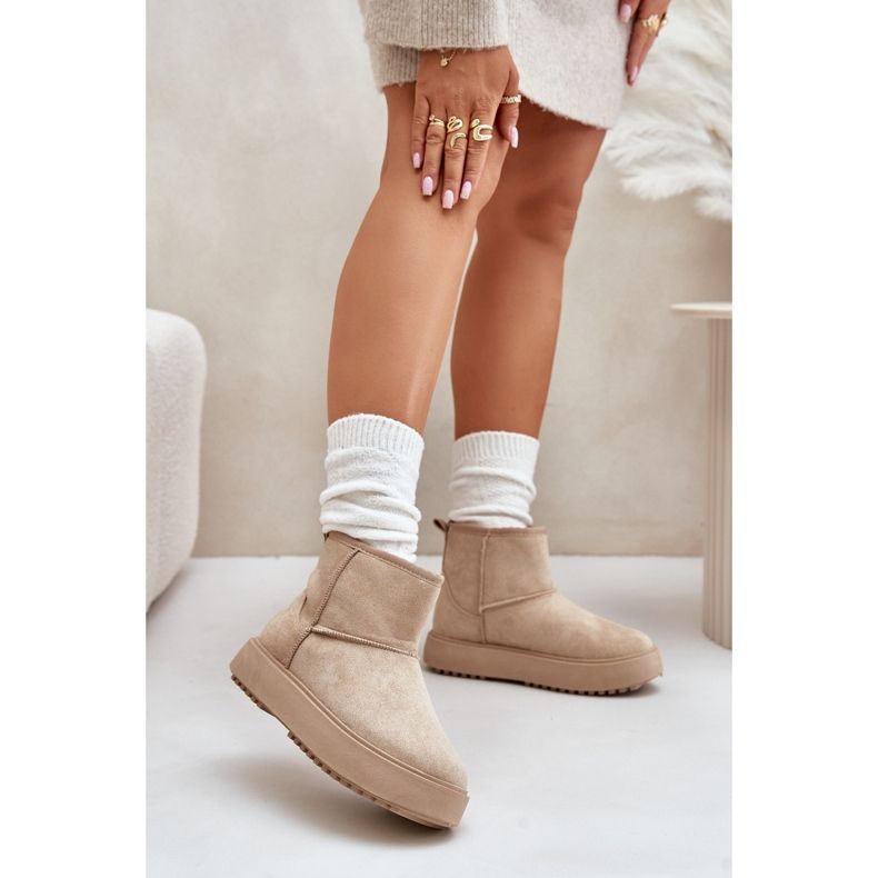 Bottes de neige à plateforme pour femmes en suède écologique Beige Atteria 2 Bottes de neige à plateforme pour femmes en suède écologique Beige Atteria 2