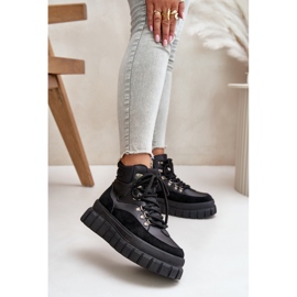 Bottines Trapper isolées pour femmes sur la plateforme Jelenia noire 2