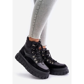 Bottines Trapper isolées pour femmes sur la plateforme Jelenia noire le noir 1