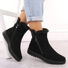 Bottines en cuir pour femme en daim noir avec fourrure Filippo DBT6362 le noir 4