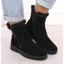 Bottines en cuir pour femme en daim noir avec fourrure Filippo DBT6362 le noir 6