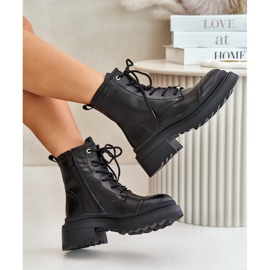 Bottes isolées pour femmes en cuir naturel Goe OO2N4115-W2 noir le noir 8