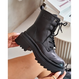 Bottes isolées pour femmes en cuir naturel Goe OO2N4115-W2 noir le noir 9
