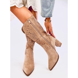 Strokes Bottines à talons ajourées kaki brun 3