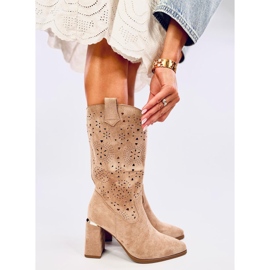 Strokes Bottines à talons ajourées kaki brun 4