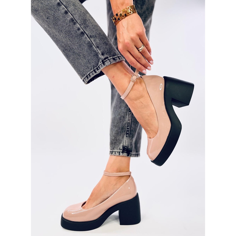 Escarpins à talons larges Termet kaki beige 2