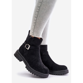 Bottes isolées en suède écologique avec fermeture éclair et boucle, noir Zinovelle 1
