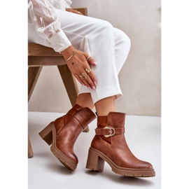 Bottes à talons hauts pour femmes, isolées, Camel Inabelle brun 10