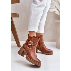 Bottes à talons hauts pour femmes, isolées, Camel Inabelle brun 4