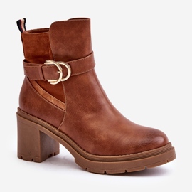 Bottes à talons hauts pour femmes, isolées, Camel Inabelle brun 6