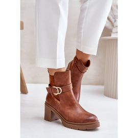 Bottes à talons hauts pour femmes, isolées, Camel Inabelle brun 5
