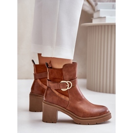 Bottes à talons hauts pour femmes, isolées, Camel Inabelle brun 7