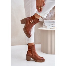 Bottes à talons hauts pour femmes, isolées, Camel Inabelle brun 8