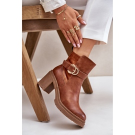 Bottes à talons hauts pour femmes, isolées, Camel Inabelle brun 11