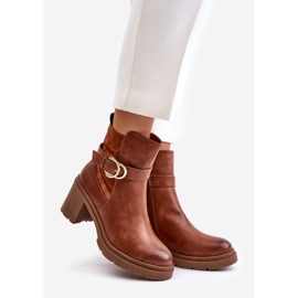 Bottes à talons hauts pour femmes, isolées, Camel Inabelle brun 1