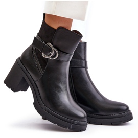 Bottes à talons hauts pour femmes, chaudes, zippées, noires Inabelle le noir 9