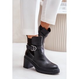 Bottes à talons hauts pour femmes, chaudes, zippées, noires Inabelle le noir 3