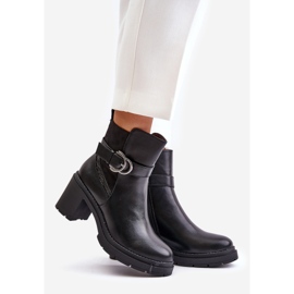 Bottes à talons hauts pour femmes, chaudes, zippées, noires Inabelle 1