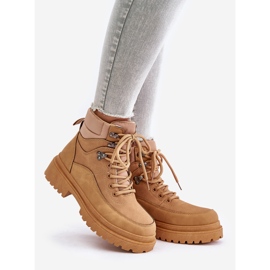 Bottines à lacets Camel Rabaria pour femme brun 1