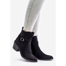Bottes de cowboy noires à talons hauts Glamer avec bouts pointus, isolées et zippées le noir 1