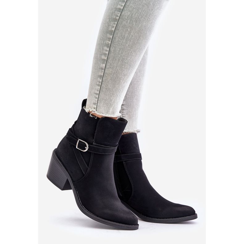 Bottes de cowboy noires à talons hauts Glamer avec bouts pointus, isolées et zippées 1