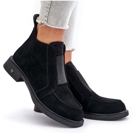 S.Barski Bottines basses en daim sur talons plats isolées D&amp;A JC42-23 Noir le noir 11