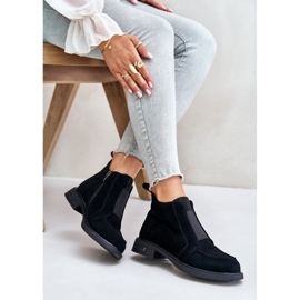 S.Barski Bottines basses en daim sur talons plats isolées D&amp;A JC42-23 Noir le noir 8