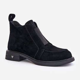 S.Barski Bottines basses en daim sur talons plats isolées D&amp;A JC42-23 Noir le noir 5