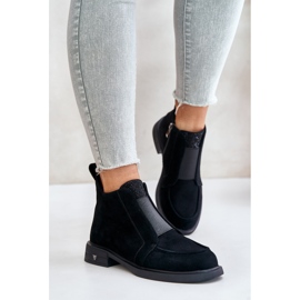 S.Barski Bottines basses en daim sur talons plats isolées D&amp;A JC42-23 Noir le noir 4