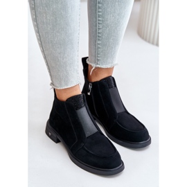 S.Barski Bottines basses en daim sur talons plats isolées D&amp;A JC42-23 Noir le noir 6