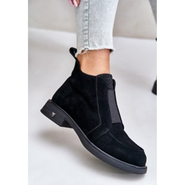 S.Barski Bottines basses en daim sur talons plats isolées D&amp;A JC42-23 Noir le noir 10