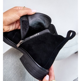 S.Barski Bottines basses en daim sur talons plats isolées D&amp;A JC42-23 Noir 2