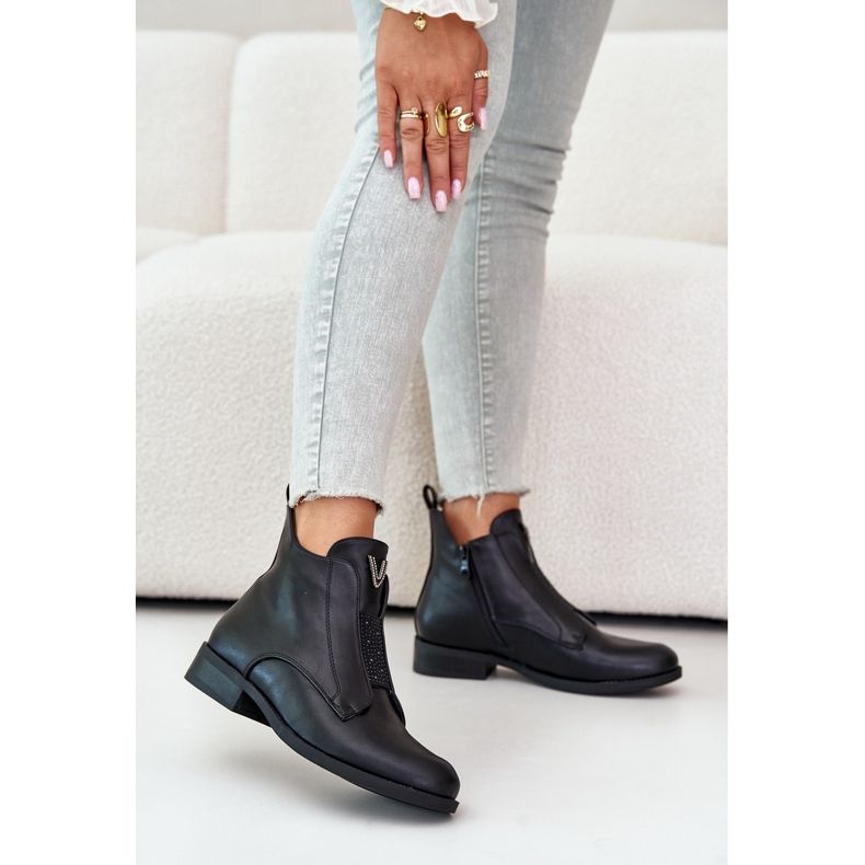 Bottes Basses Femme À Talons Plats Réchauffées Noir S.Barski HY42-119 Noir le noir 2 Bottes Basses Femme À Talons Plats Réchauffées Noir S.Barski HY42-119 Noir le noir 2