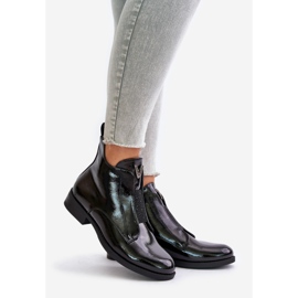 Bottines basses femme en cuir verni à talons plats, noir chaud S.Barski HY42-120 Noir le noir 1 Bottines basses femme en cuir verni à talons plats, noir chaud S.Barski HY42-120 Noir le noir 1
