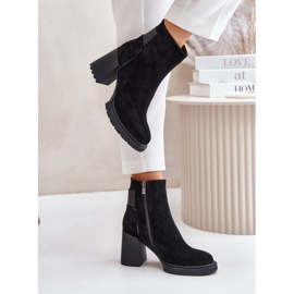S.Barski Bottines à talons hauts isolées en daim D&amp;A CR42-106 Noir le noir 6