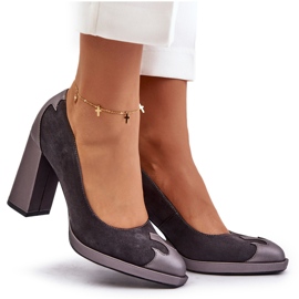 Escarpins à talons hauts en daim Laura Messi 2702 Gris 8